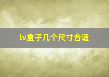 lv盒子几个尺寸合适