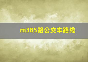 m385路公交车路线