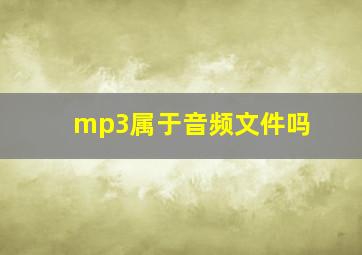 mp3属于音频文件吗