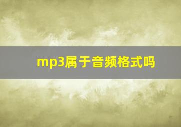 mp3属于音频格式吗