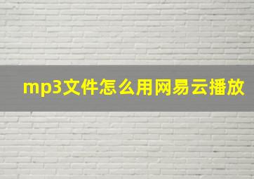 mp3文件怎么用网易云播放