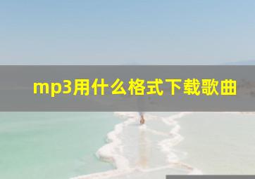 mp3用什么格式下载歌曲