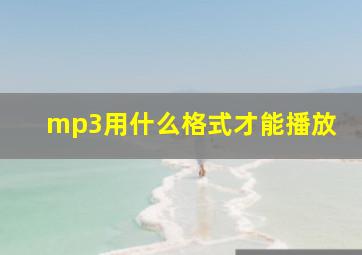 mp3用什么格式才能播放