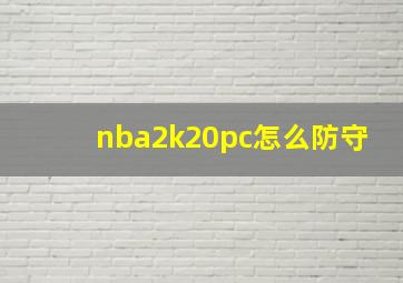 nba2k20pc怎么防守