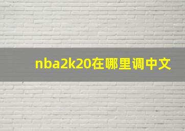 nba2k20在哪里调中文