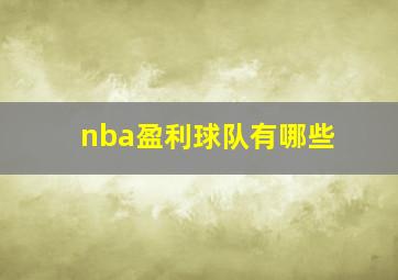 nba盈利球队有哪些