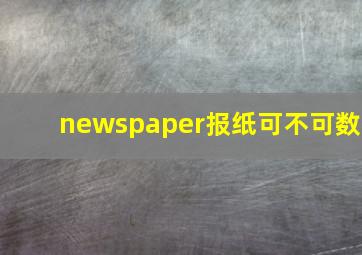 newspaper报纸可不可数