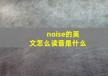 noise的英文怎么读音是什么