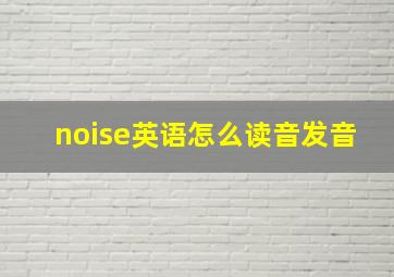 noise英语怎么读音发音