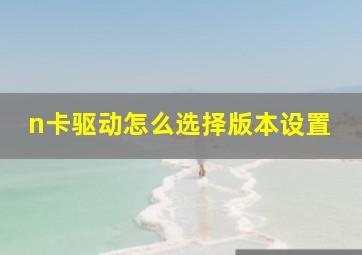 n卡驱动怎么选择版本设置