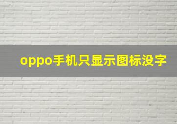 oppo手机只显示图标没字