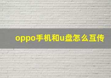 oppo手机和u盘怎么互传