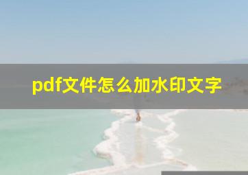 pdf文件怎么加水印文字