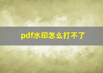 pdf水印怎么打不了