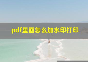 pdf里面怎么加水印打印