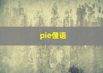 pie俚语