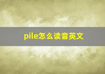 pile怎么读音英文