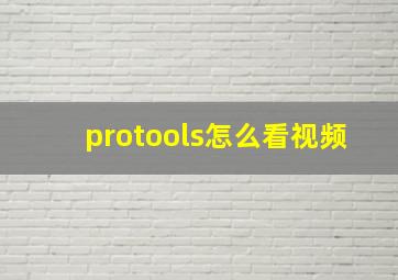 protools怎么看视频