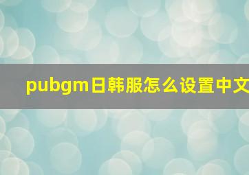 pubgm日韩服怎么设置中文