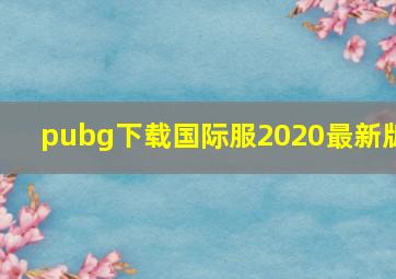 pubg下载国际服2020最新版