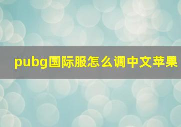 pubg国际服怎么调中文苹果