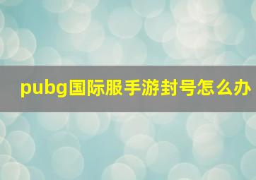 pubg国际服手游封号怎么办