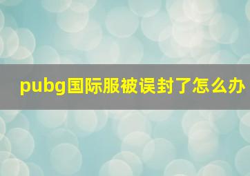 pubg国际服被误封了怎么办