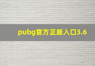 pubg官方正版入口3.6