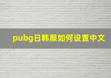 pubg日韩服如何设置中文