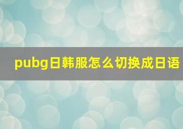 pubg日韩服怎么切换成日语