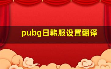 pubg日韩服设置翻译