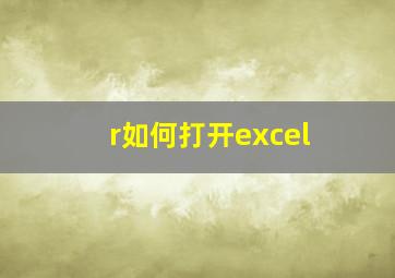 r如何打开excel