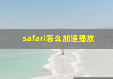 safari怎么加速播放