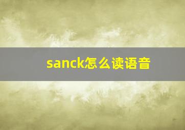 sanck怎么读语音