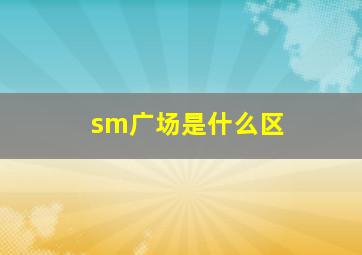 sm广场是什么区