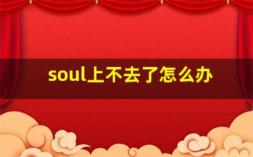 soul上不去了怎么办