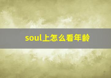 soul上怎么看年龄