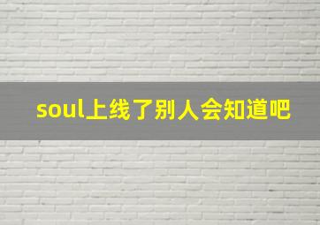 soul上线了别人会知道吧