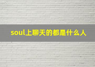 soul上聊天的都是什么人