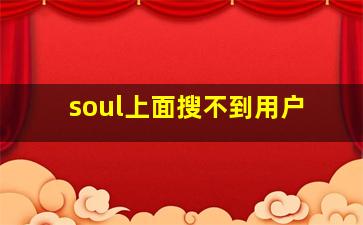 soul上面搜不到用户