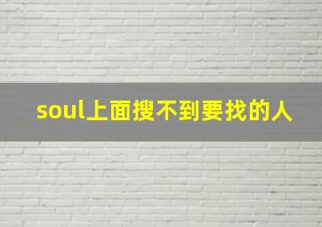 soul上面搜不到要找的人