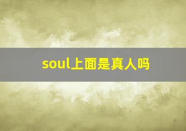 soul上面是真人吗