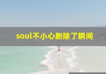 soul不小心删除了瞬间