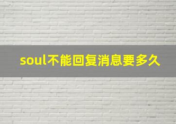 soul不能回复消息要多久