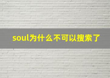 soul为什么不可以搜索了