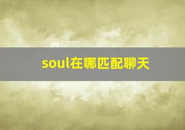 soul在哪匹配聊天