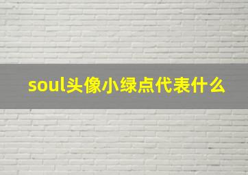 soul头像小绿点代表什么