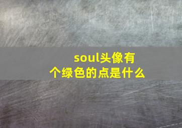 soul头像有个绿色的点是什么