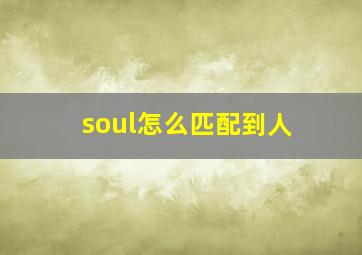 soul怎么匹配到人