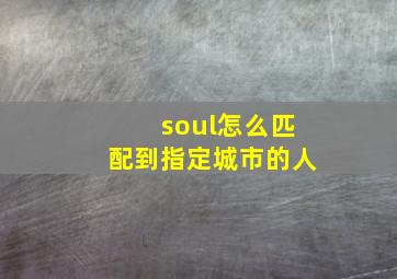 soul怎么匹配到指定城市的人